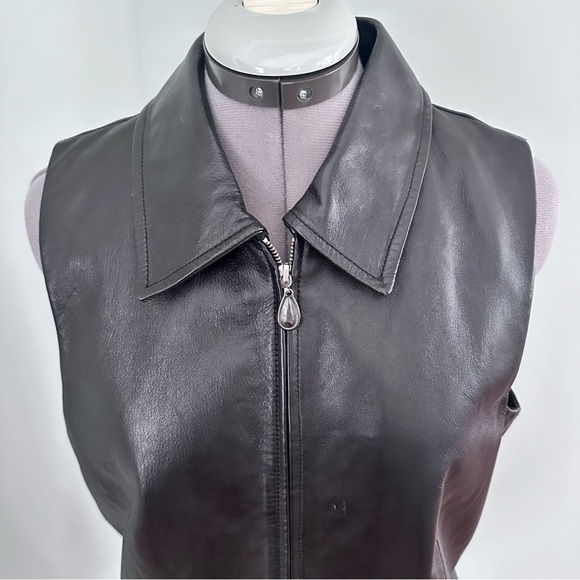 Vintage Margaret Godfrey black leather vest size 8 - Picture 10 of 10